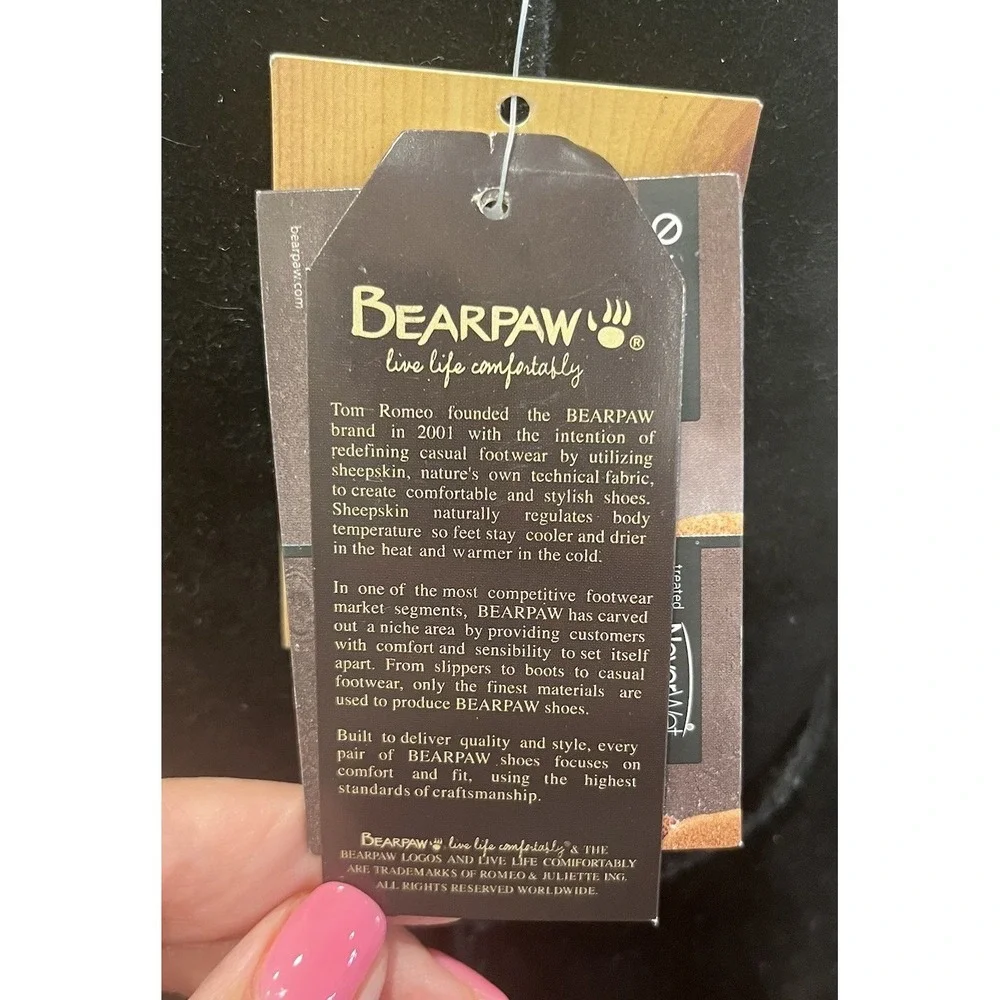 NEW Bearpaw Elle Short 1962W Black Suede Sheepskin Boots Women's Size 7 NWT Box